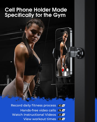 NIYEVN Gym Magnetic Phone Holder, 360° Rotatable Magnet Phone Holder for Gym Workout-Record, [N55 Super Magnet] Magnetic Cellphone Holder for All 4-7 Inch Smartphones