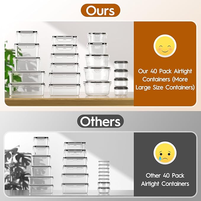 40 PCS Food Storage Containers