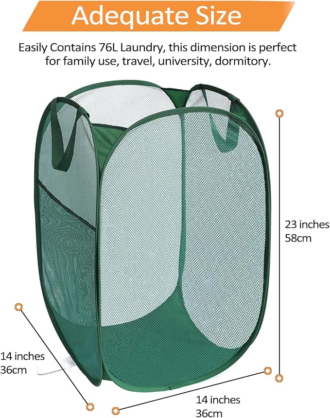 2 Pack Durable Collapsible Laundry Baskets