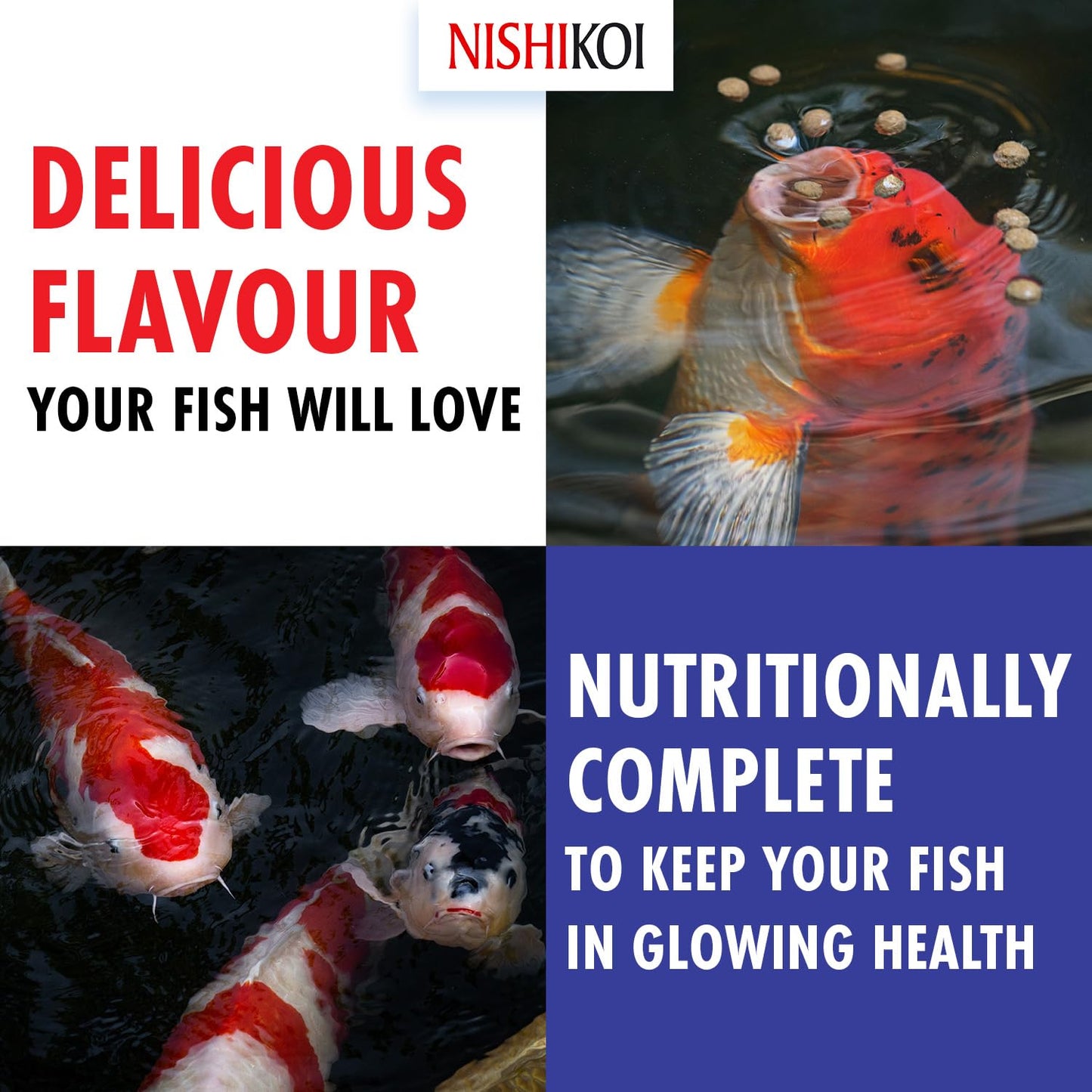 Nishikoi Growth Complete Food for Koi and Pond Fish - Small Pellets - 1250g