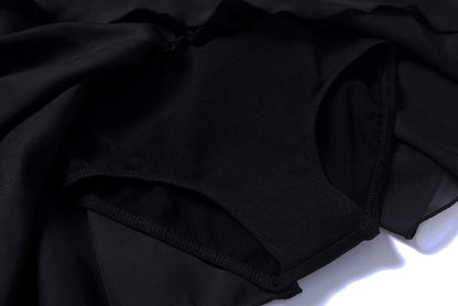 MdnMd Leotard for Girls Kids Dance Ballet Outfit Costume Gymnastic Ballerina Dress Tutu Christmas (Black, Age 6-8)
