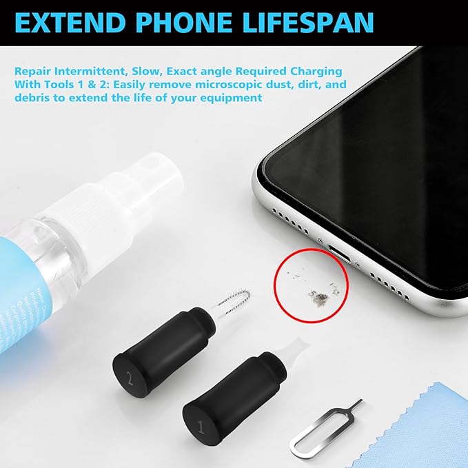 Cleaner Kit for AirPod, Cell Phone Cleaning Repair & Recovery iPhone and iPad