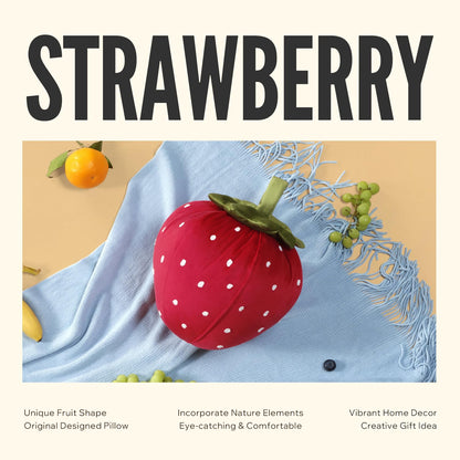 Phantoscope Papaya Shaped Throw Pillow, Fruit Themed Cushion for Couch, Bed and Chair, Pink, 10 x 15 inches