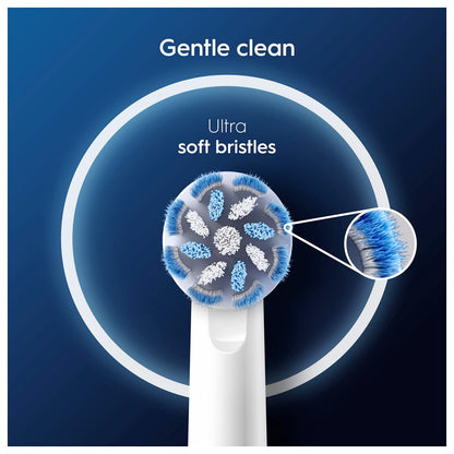 Oral-B Pro Sensitive Clean Electric Toothbrush Head, X-Shaped & Extra Soft Bristles for Gentle Brushing & Plaque Removal, Pack of 4 Toothbrush Heads, White