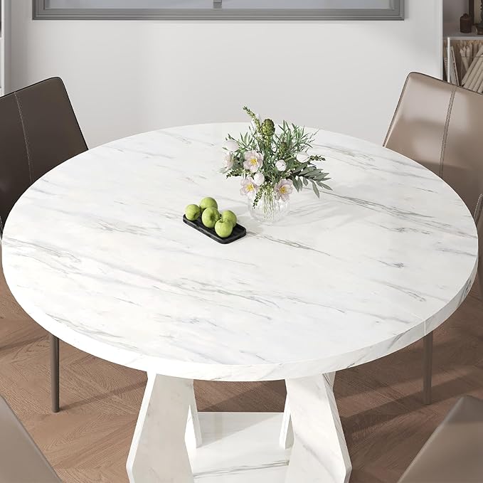 IBF Round Marble Dining Table, Dinner Tables