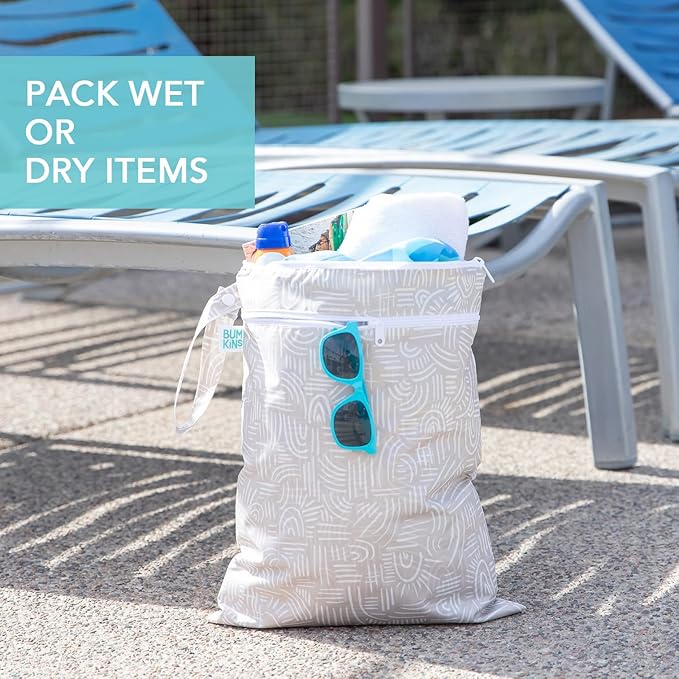 Bumkins Waterproof Wet Dry Bag for Baby, Swim Suit, Cloth Diapers, Pump Parts