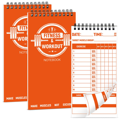 gisgfim 3 Pcs Fitness Journal for Men Women Workout Lifting Log Book Planner 4x8 Inch 70 Sheet/Pad Workout Notebook to Track Weight Loss Exercise Training Notebook Planner for Bodybuilding Gym