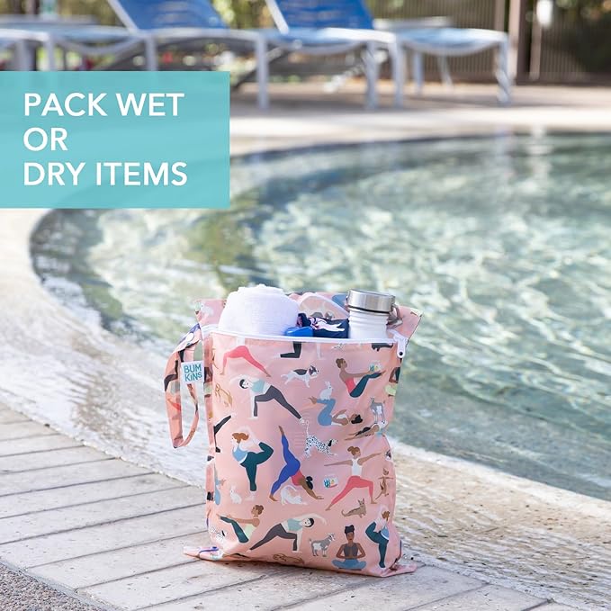 Bumkins Waterproof Wet Bag for Baby, Swim Suit, Cloth Diapers, Pump Parts