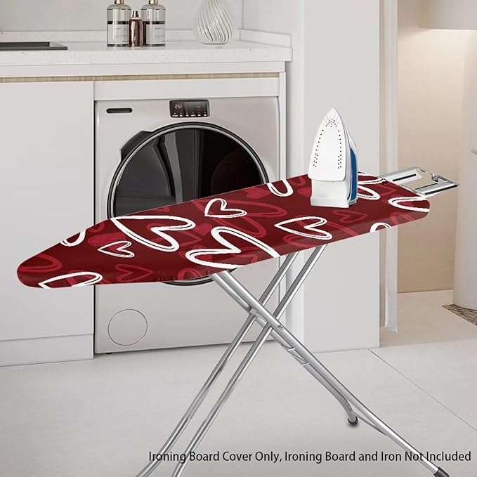 Red Heart 15x54 Ironing Board Cover Elastic Edge Romantic Iron Board Cover