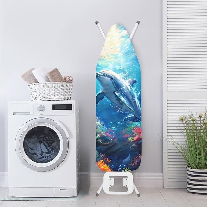 GLENLCWE Underwater Dolphin Print Ironing Board Cover, 54x15 inches