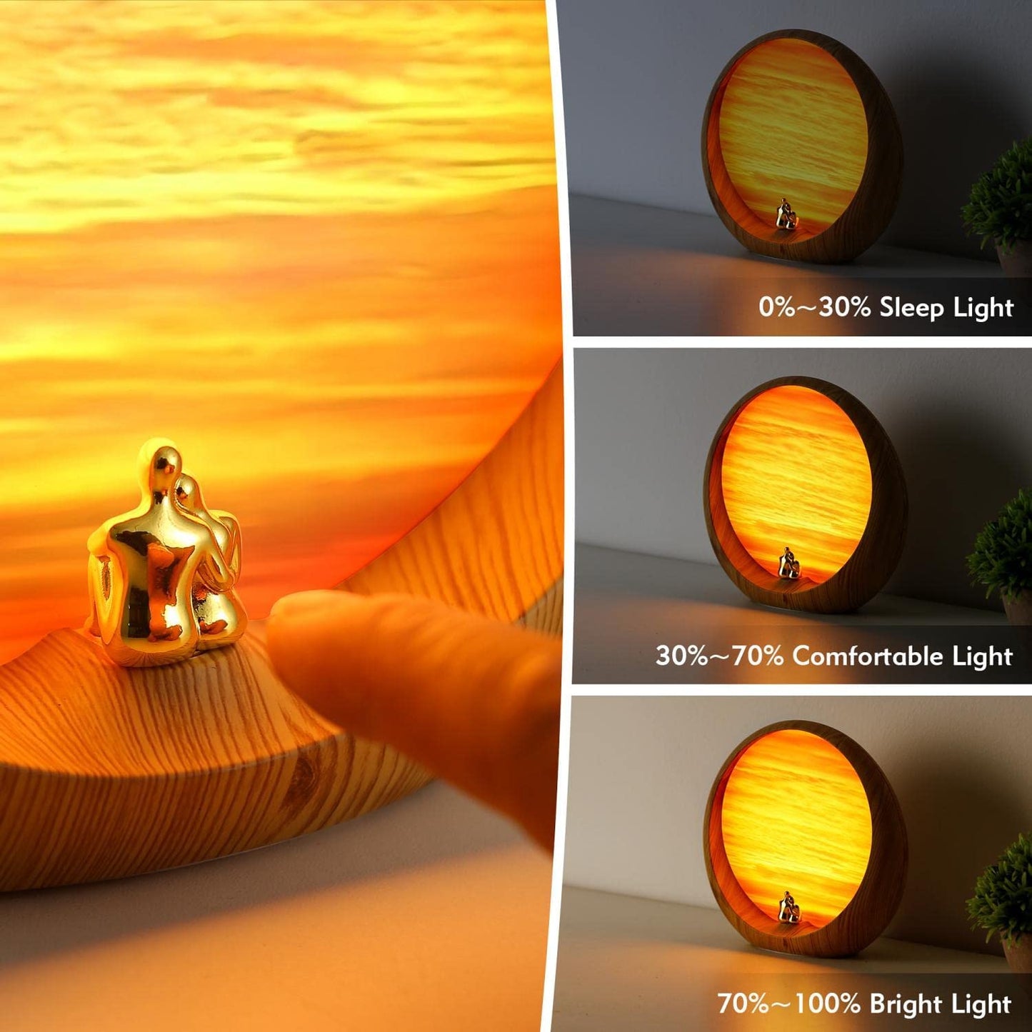 mamre Golden Sunset Lamp Gifts Idea for Anniversary Valentine’s Birthday Mother's Day Home Decoration Unique Table Lamp Gift