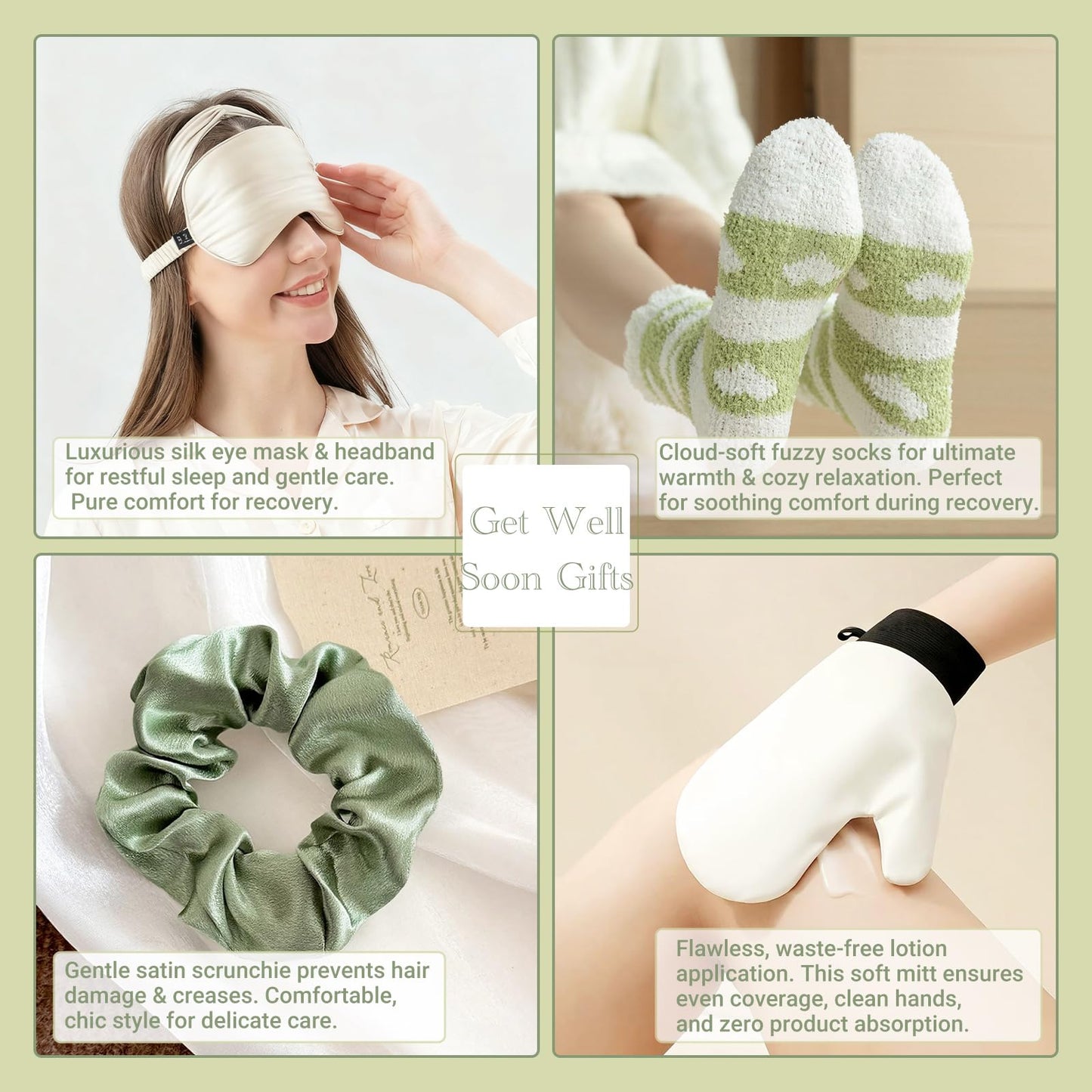 PaoShuTai Birthday Gifts for Women - 10pcs Self Care Spa Gift Basket with Moisturizing Gloves, Silk Eye Mask, Sympathy Get Well Retirement Gift Baskets for Mom, Friend, Sister, Girl, Teacher