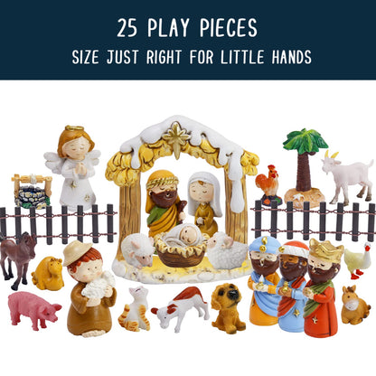 Advent Calendar 2025-25 Days of Christmas Nativity Scene Set - Countdown to for Kids Boys Girls Children Toddler Teens Indoor Toy