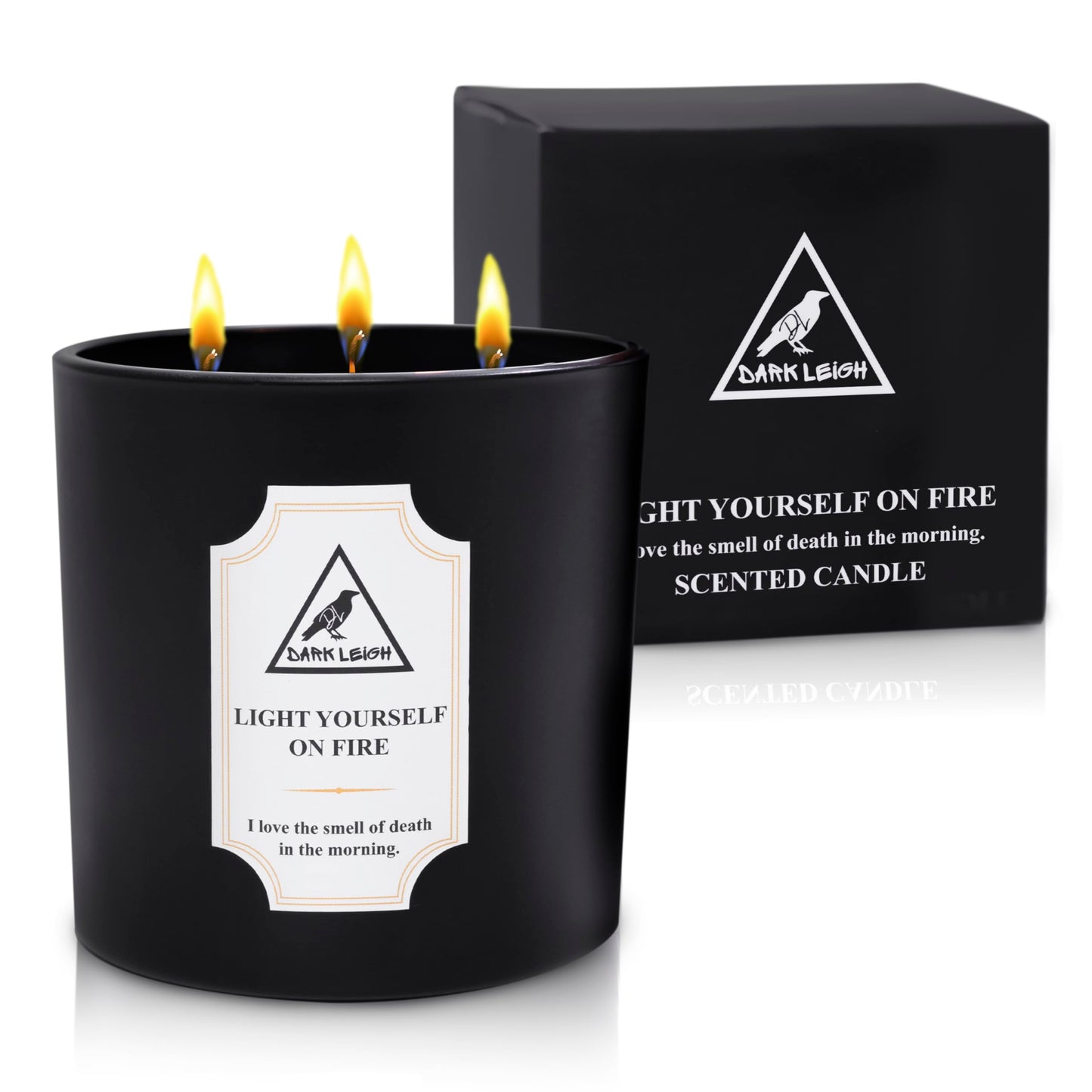 Dark Leigh Funny Candle - Black Amber Scented Soy Candles Home Decor Gifts, Unique Sarcastic Humor Gift Ideas for Women Men Coworker Christmas White Elephant, Quirky Romantic Cute Wife Girlfriend