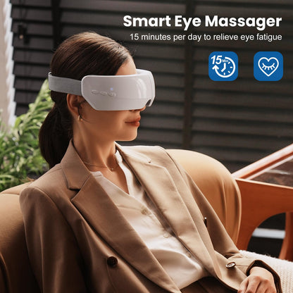 TOLOCO Eye Massager with Heat, FSA/HSA Eligible Eye Mask Massager for Migraines with Bluetooth Music, Face Massager for Eye Strain, Improve Sleep, Wedding, Birthday Gifts for Women/Men