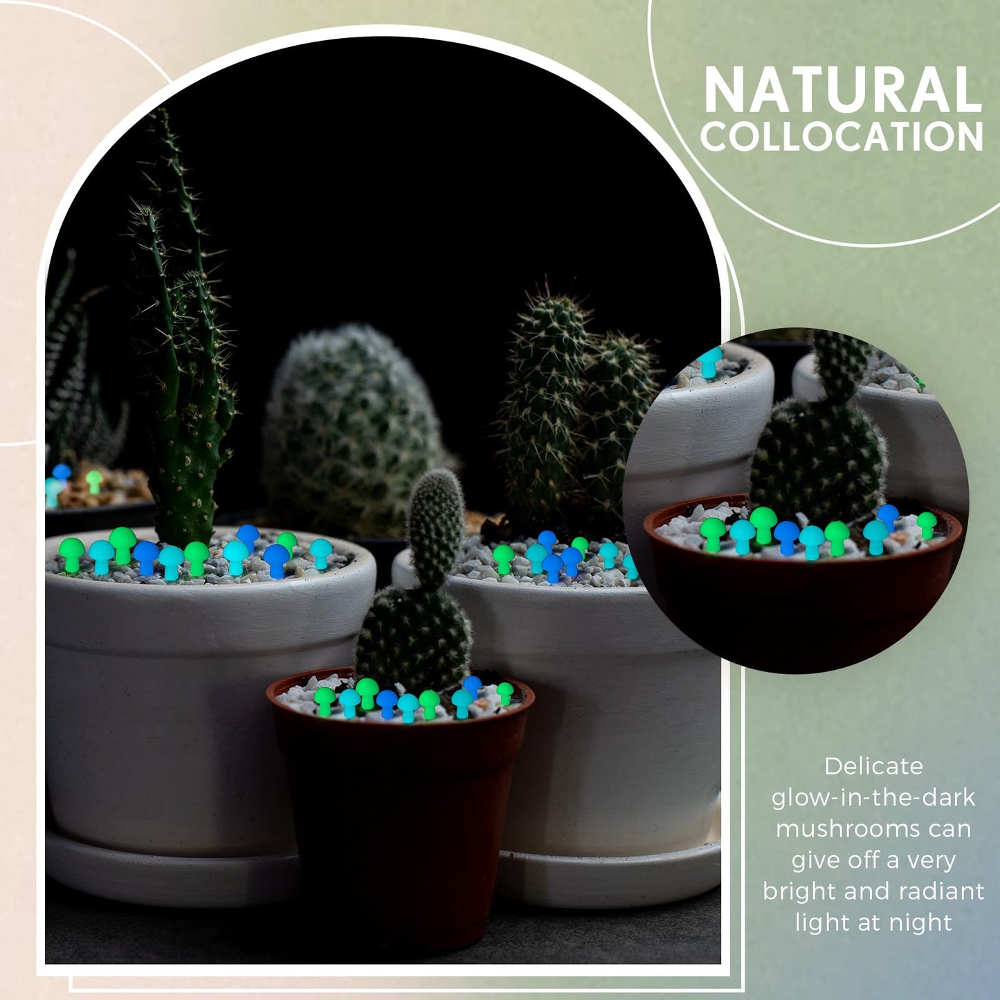 Nuenen 15 Pcs Mini Crystal Luminous Mushroom Glow in The Dark Tiny Natural Shape Hand Carving Polished Mushroom Decorations Crafts for DIY Garden Landscape