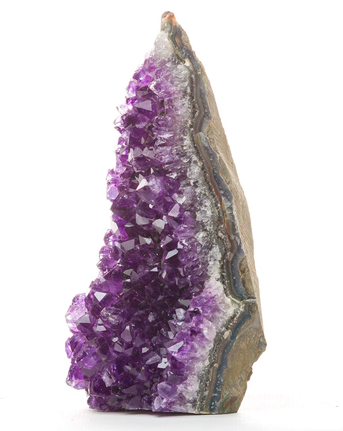 DesertUSA Uruguayan Amethyst Crystal Clusters Cut Base from Basalt Plus, Bonus Mineral Included (1 to 1.5 lbs, Deep Purple Amethyst)