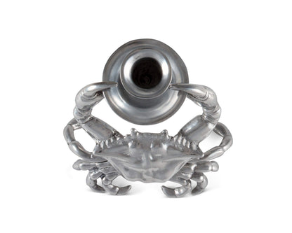 Arthur Court Aluminum Metal Crab Candle Holders/Candlestick - Perfect for Outdoor Table or Ocean/sea décor Quality Durable Silver Metal 5.5 inch Tall