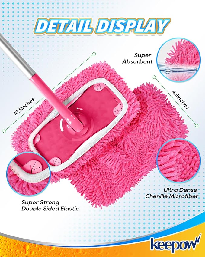 Keepow 8 Pack Reusable Mop Pads Compatible