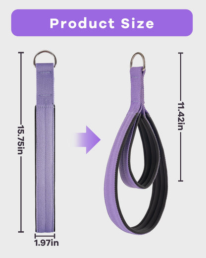 Wonderful Day 2PCS Pilates Straps for Reformer, Comfortable Enhanced Thickness, Fitness Pilates Double Loop Exercise Straps for Home Gym Workout(Purple)