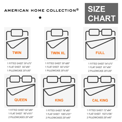 American Home Collection Full Size Sheet Set - Ultra-Soft Microfiber 15-Inch Deep Pocket - Wrinkle Free and Fade Resistant (Peach)
