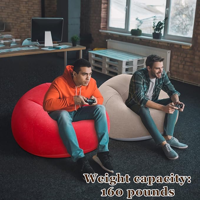 Realspring Inflatable Bean Bag Chairs Outdoor Blow up Camping Chairs Inflatable