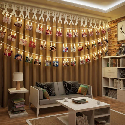 20 LED Photo Clip Fairy String Light,Indoor Outdoor Battery Box Powered,Remote,8 Modes,Timer,Valentine's Day Gift for Hanging Picture,Card,Artwork,Memos in Dorm,Bedroom,Wall Decoration (Warm White)