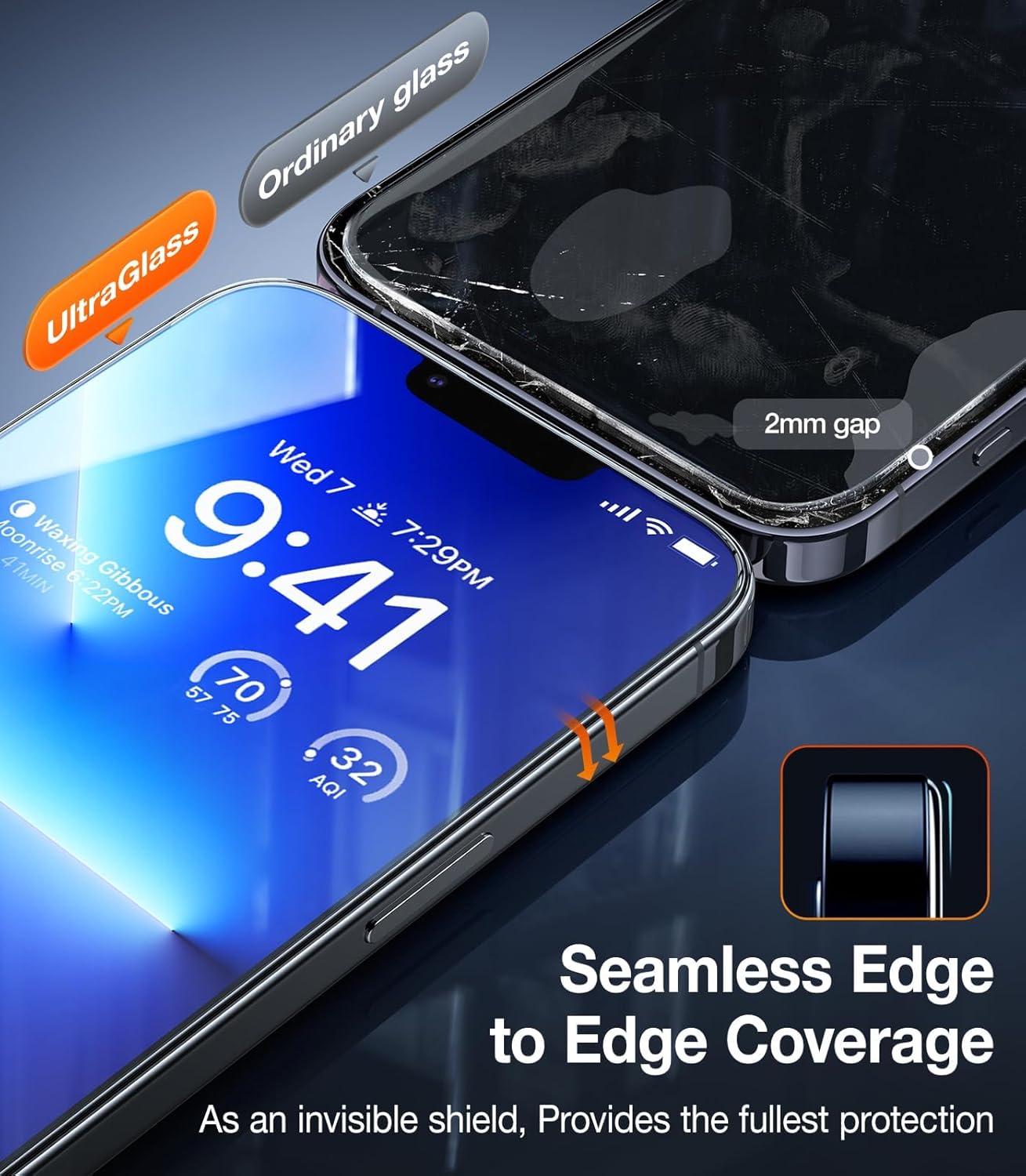 UltraGlass 9H+ Glass for iPhone 15 Pro Max Privacy Screen Protector [Invisible Privacy Armor] Screen Protector 15 Pro Max Tempered [Full Coverage & Longest Durable] 15 ProMax, 2 Pack
