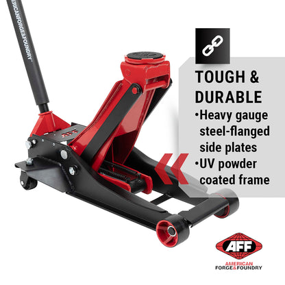 AFF 4 Ton Floor Jack - Low Profile Car Jack with Lightning Lift Hydraulic - Super Duty