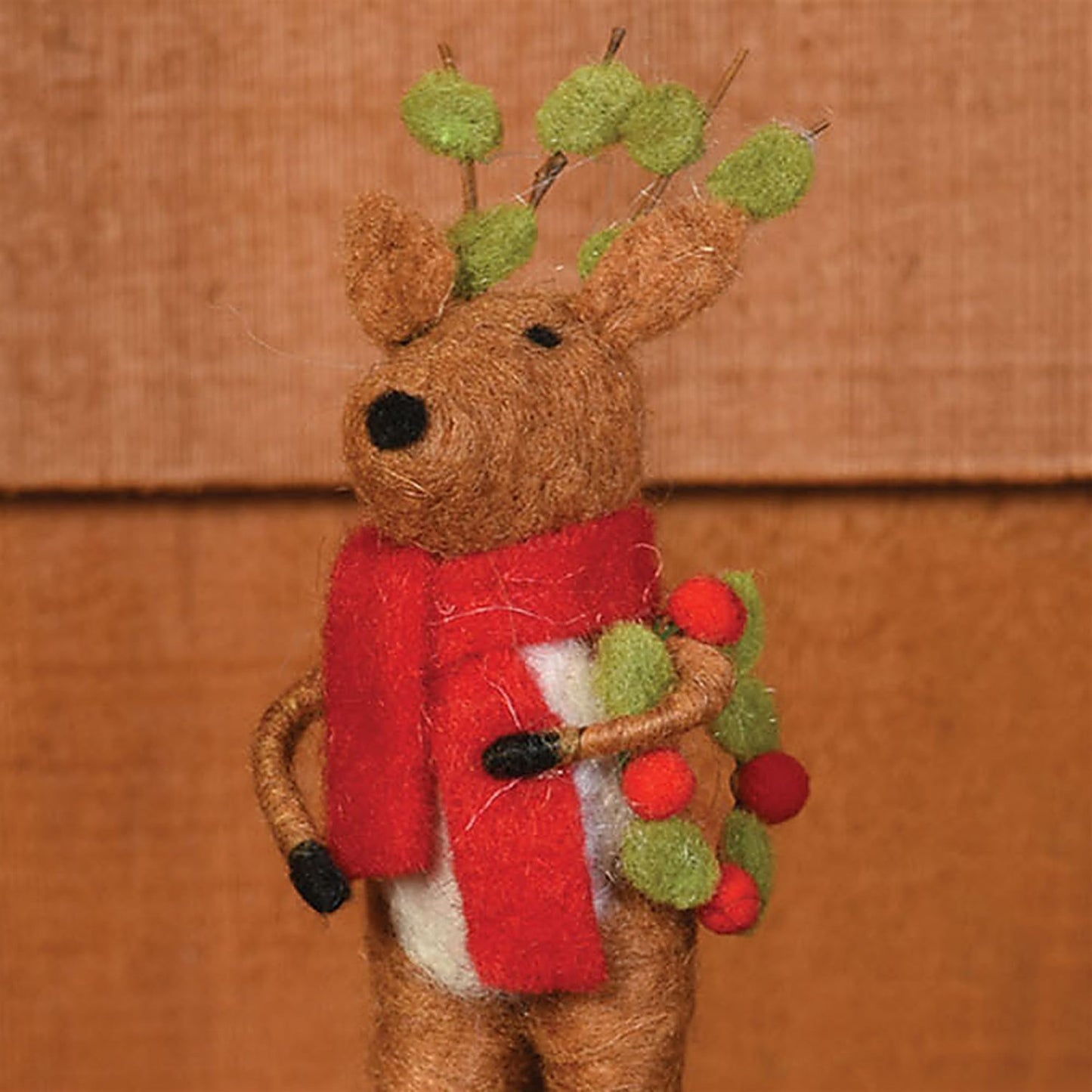 HomArt Felt Reindeer Ornament, Set of 3