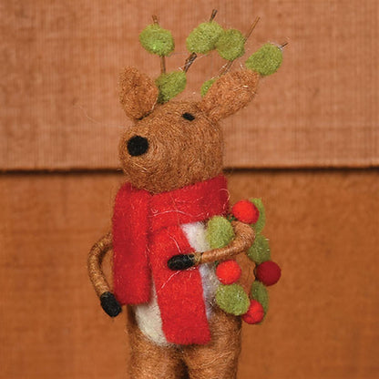 HomArt Felt Reindeer Ornament, Set of 3