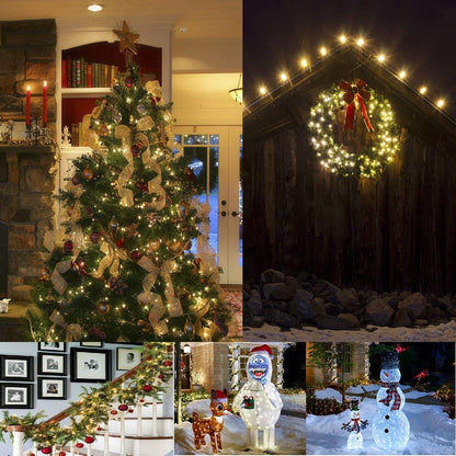 Green Convenience Christmas Lights 33ft 100 LED Battery String Lights with Timer Memory Function USB or Battery Powered Waterproof String Lights for Indoor Outdoor Decoration