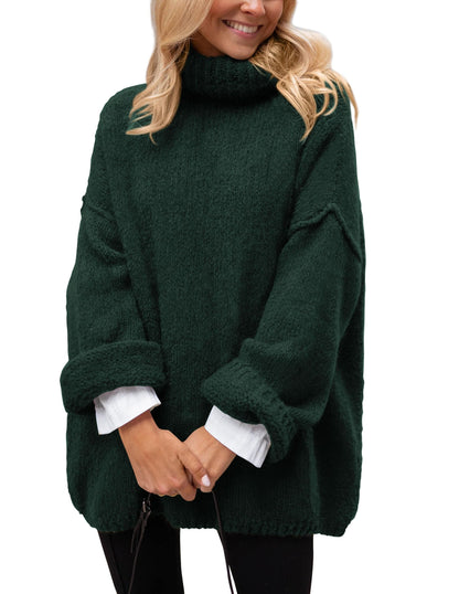 PRETTYGARDEN Oversized Sweaters for Women 2025 Chunky Turtleneck Sweater Fall Clothes Long Sleeve Tops Winter Clothing