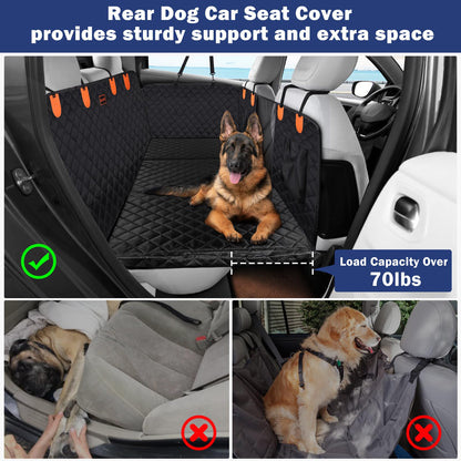 JOEJOY Back Seat Extender for Dogs - Dog Car Seat Cover for Dogs Waterproof & Foldable, Non-Slip Back Seat Cover with Hard Bottom for Cars, Trucks and SUVs, Suit for Travel Camping