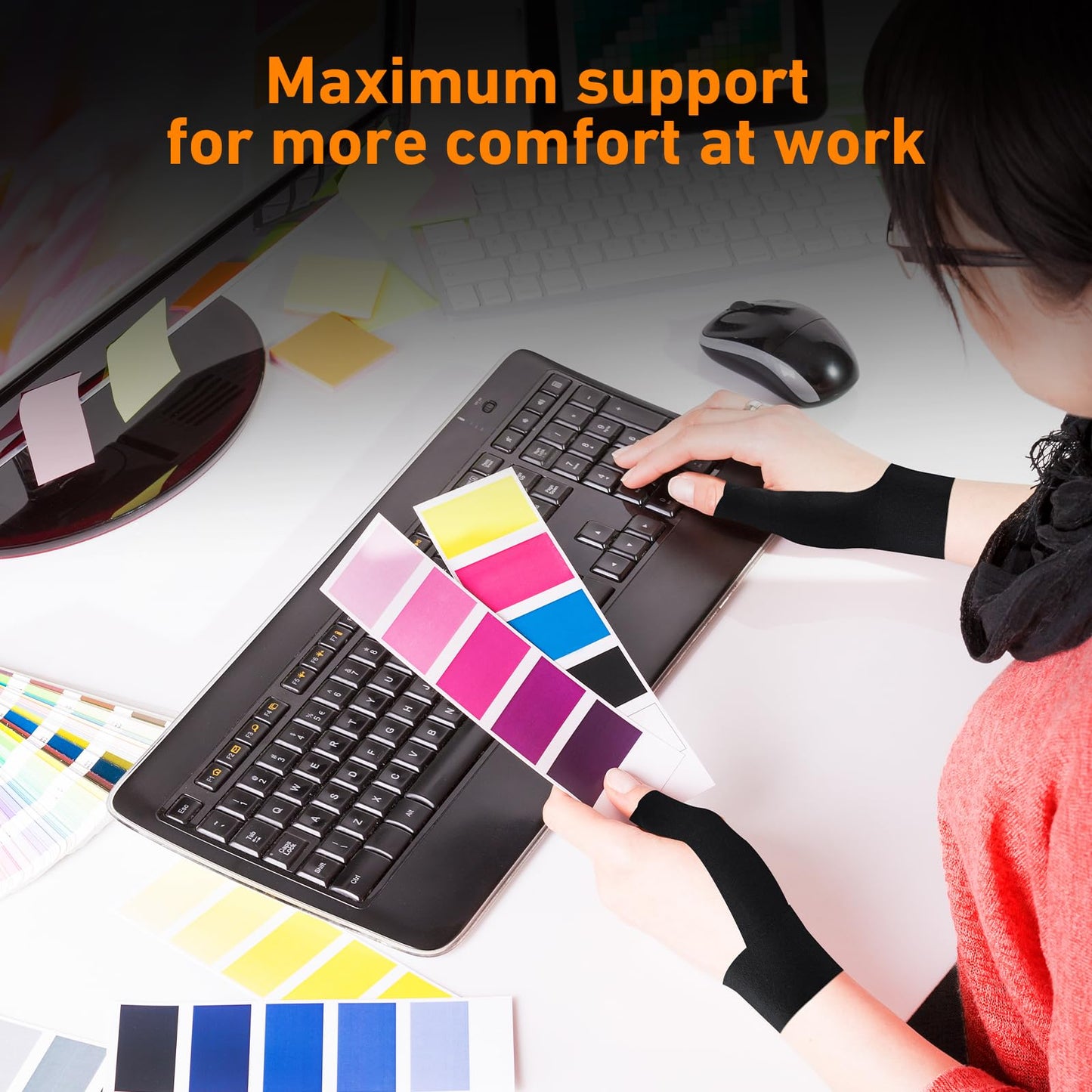 Precut Kinesiology Tape for Thumb Right, KTQUICK 12PCS Waterproof & Hypoallergenic Latex-Free Athletic Tape for Thumb Support, Wrist & Thumb Brace, Elastic Breathable Long-Lasting Thumb Tape (Black)