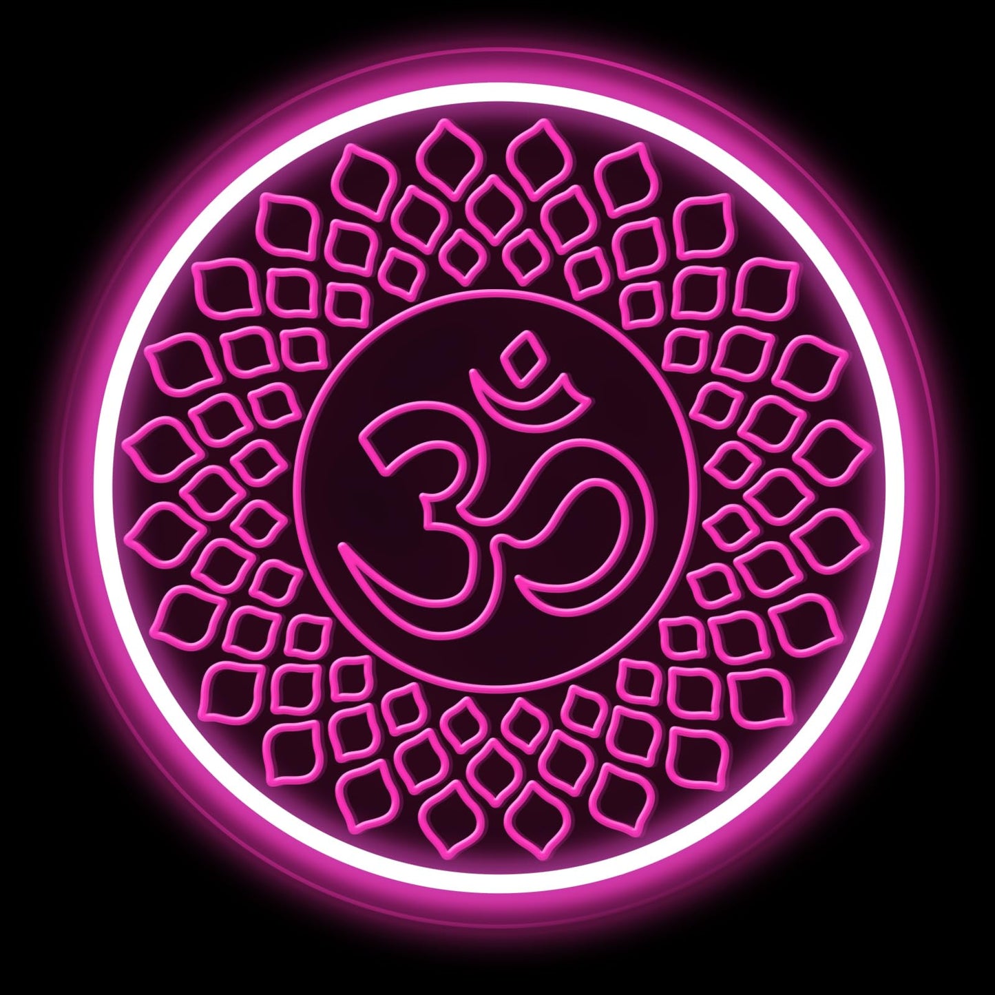 Om Buddha neon sign, Meditation light decor, Yoga wall decor, Mandala wall art, Home gym decor, Buddha symbol gifts, Yoga gifts, Meditation gift Zen Art Yoga Studio Pilates Studio Art Meditation-Pink