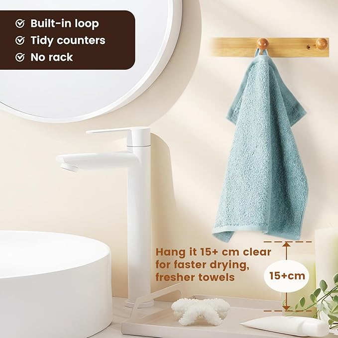 SEMAXE 100% Cotton Washcloths 12-Pack, 13 × 13 Inch Soft Luxury Face Towels –
