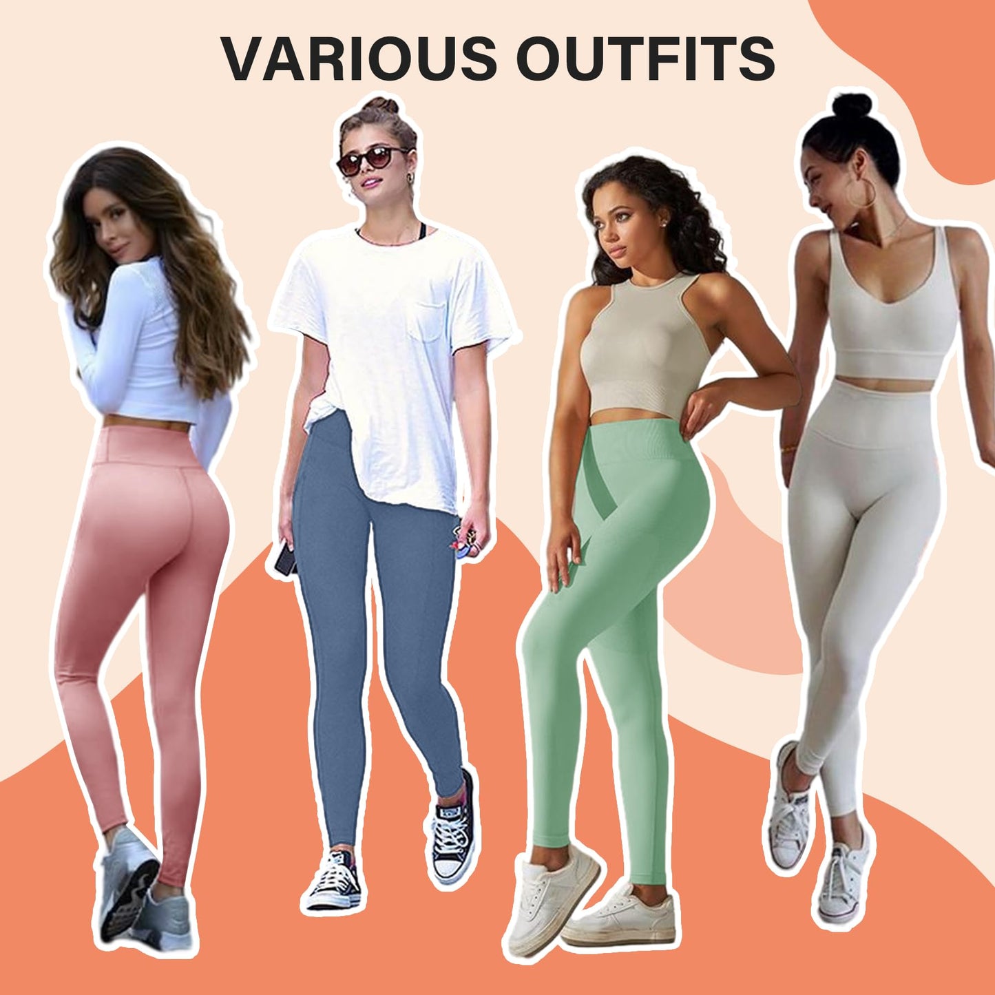 DDOBB 3 Pack Leggings for Women High Waisted Black Leggings Tummy Control Stretchy Pants Trousers for Gym Fitness Yoga Running Regular&Plus Size(B-Black*3)