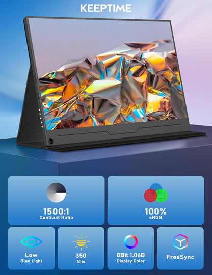 4K Portable Monitor 13.3" 3840 x 2160 UHD USB-C HDMI Laptop Monitor, 100% sRGB IPS Computer Gaming Display HDR Travel Monitor w/Speakers for Laptop Xbox PS5 Switch PC Phone