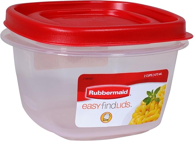 Rubbermaid 7J60 Easy Find Lid Square 2-Cup Food Storage