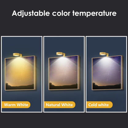 3-Pack Picture Light Battery Operated, Magnetic Led Lights with Remote, Dimmable and Timer Painting Light, Art Display Light for Picture Frame Artworking Portrait, Home Wall Decor Puck Lights, Gold