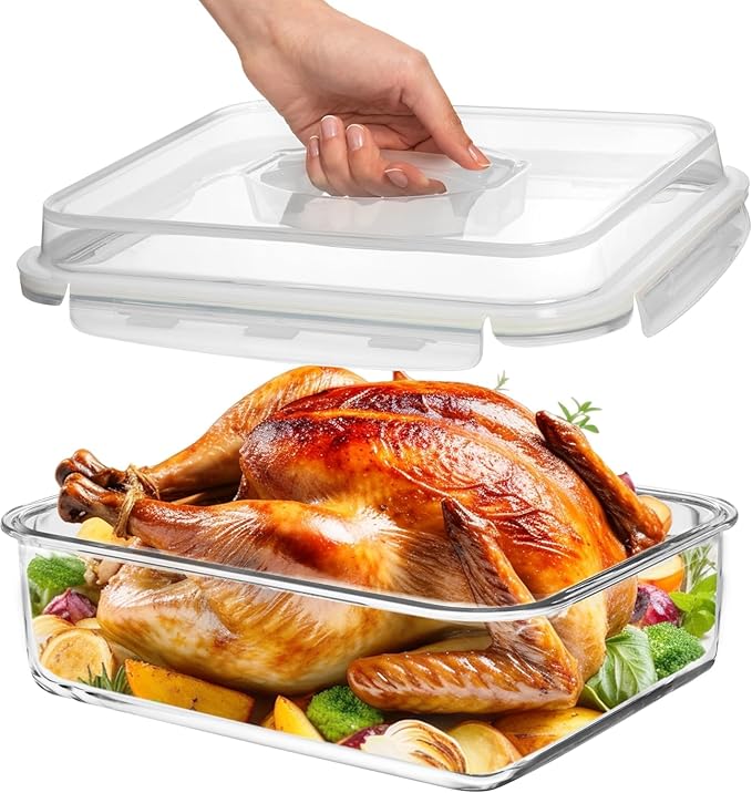 4800 ML / 163 oz / 21 Cup LARGE Glass Food Storage Container