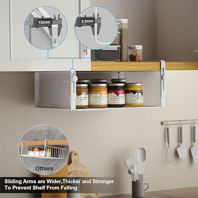 2Pack Under Shelf Basket Organizer, Adjustable Hanging Holder