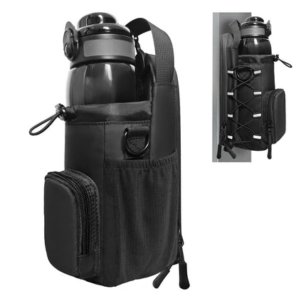 JACZZO Magnetic Gym Bag, Magnetic Water Bottle Holder & Small Gym Bag, Gym Gifts for Women and Men (Black, <40 OZ)