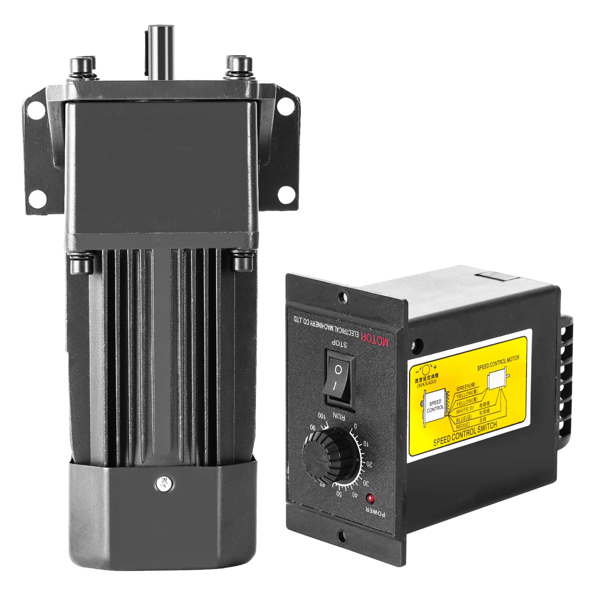 250W Variable Speed Motor with Gearbox and Bracket, 0-270RPM(5K) High Torque AC Gear Reducer Motor for Industry, Robotics, Automotive, Production Line