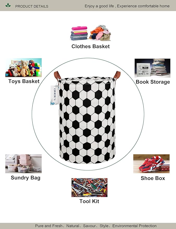 Round Fabric Storage Bin, Decorative Basket, Organizer Basket