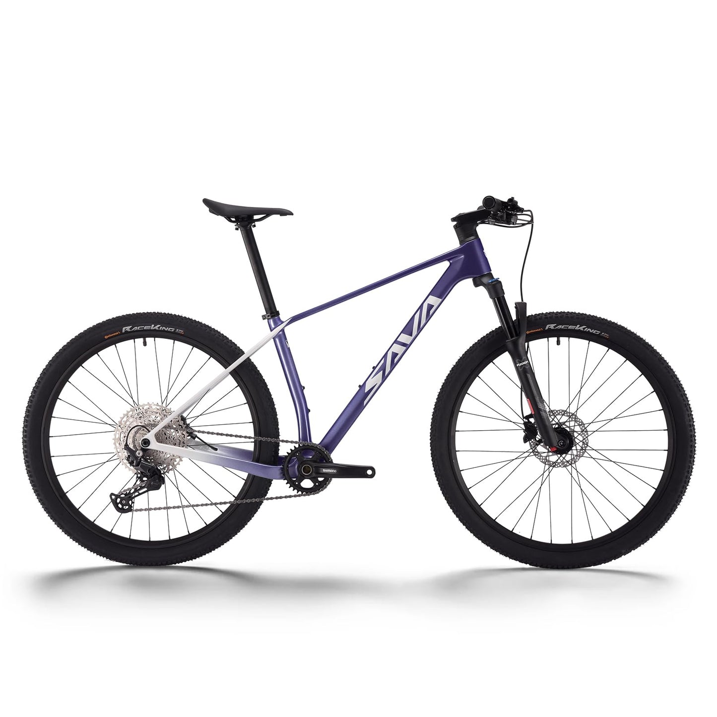 SAVADECK Carbon Fiber Mountain Bike with Shimano Deore M6100 12-Speed, MTB Bicycle with Hydraulic Disc Brakes(Purple, 27.5 * 15)