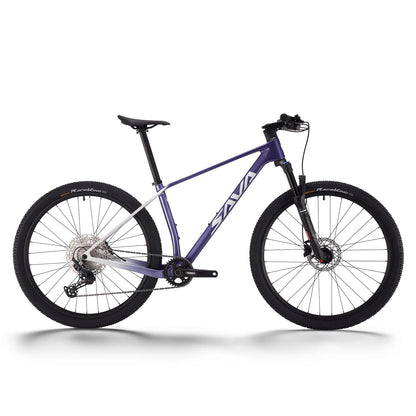 SAVADECK Carbon Fiber Mountain Bike with Shimano Deore M6100 12-Speed, MTB Bicycle with Hydraulic Disc Brakes(Purple, 27.5 * 15)