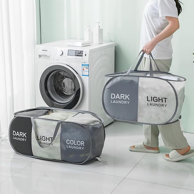 TECHMILLY Collapsible Laundry Basket Durable Pop Up Hamper