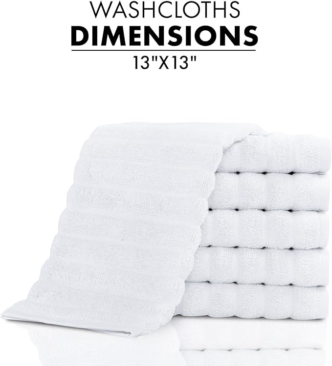 Classic Turkish Towels CTT Luxurious 100% Turkish Cotton Washcloths 6 Pack